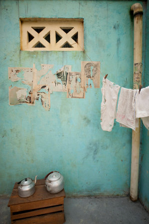 View of a vintage corner wall.の写真素材