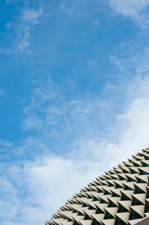 Unique architecture roof design against the sky.の写真素材