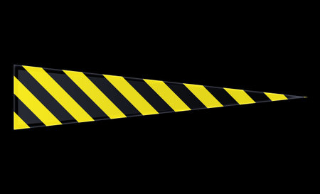 Triangle shaped progress bar with hazard stripes pattern.のイラスト素材