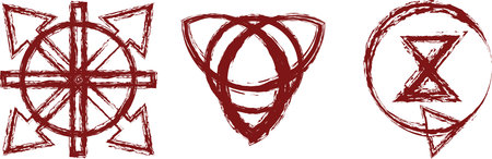 Decorative bloody and mythical old dark runesの写真素材