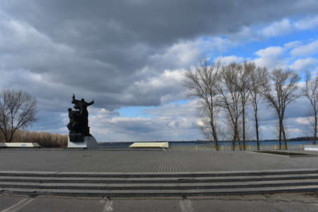 Cloudy winter day in the cityの写真素材