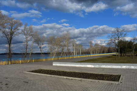 Cloudy winter day in the cityの写真素材