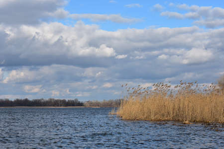 Cloudy winter day with amazing skyの写真素材