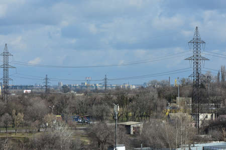 Cloudy winter day with amazing skyの写真素材