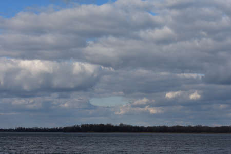 Cloudy winter day with amazing skyの写真素材