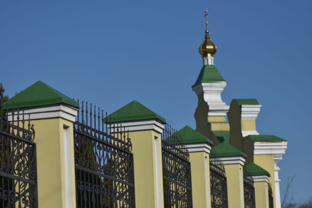 Church in sunny winter day
