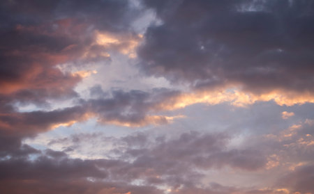 thunderclouds at dawn in the city