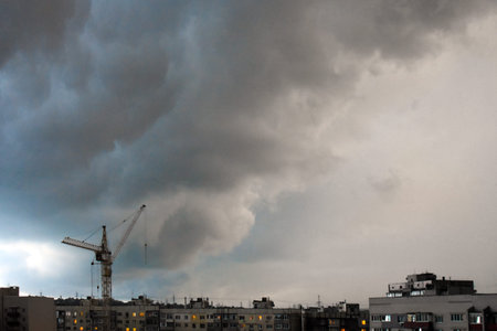 stormy clouds over the city