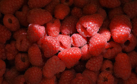red raspberries background