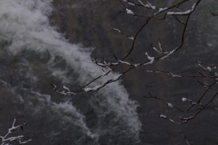 River in winter mountains