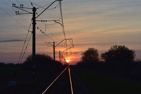 sunset in the cityの写真素材