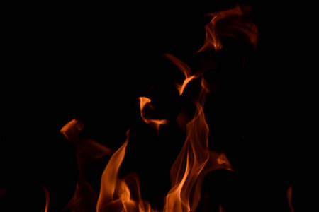 Fire flames on black background, fire flames on black background, fire flames on black background