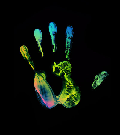 rainbow hand print