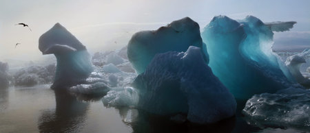 Iceberg in the glacier lagoon
