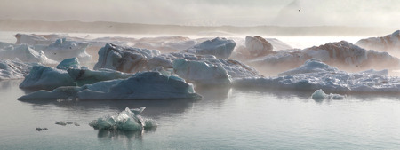 Icebergs in the glacier lagoon. Iceland.の写真素材