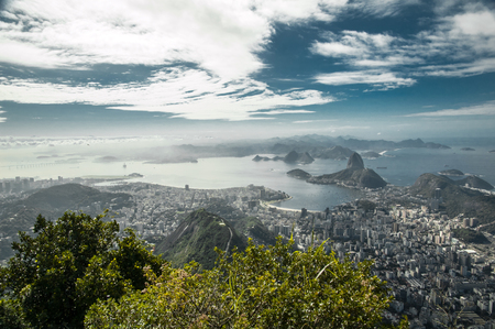A view on Sugar Loaf from Corcovado mountain in Rio de Janeiroの写真素材