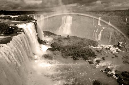 Waterfalls on a border between Brazil and Argentinaの写真素材