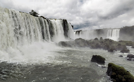 Iguazu falls. A park of waterfalls on a border Brazil an Argentinaの写真素材