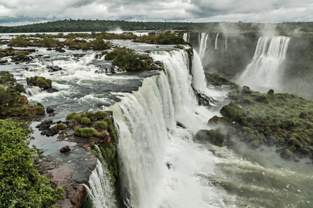 Iguazu falls. A park of waterfalls on a border Brazil an Argentinaの写真素材