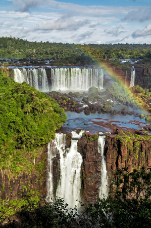 Iguazu falls. A park of waterfalls on a border Brazil an Argentinaの写真素材