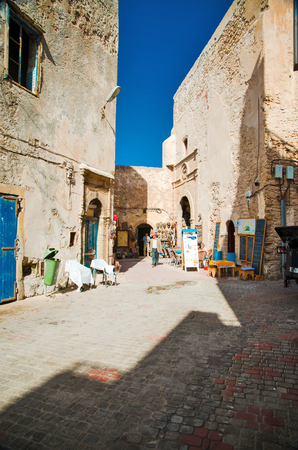 A dealers on the streets of Essaouira in Morocco on September 2014のeditorial素材