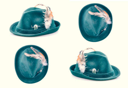 Tyrolean hat isolated on white background. Vintage toningの写真素材