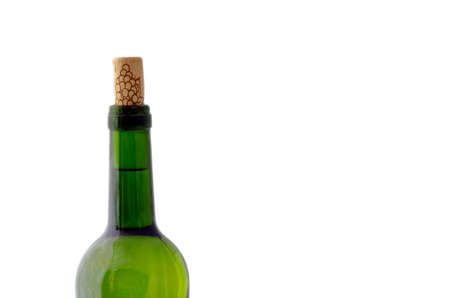 Isolated green bottle of wineの写真素材