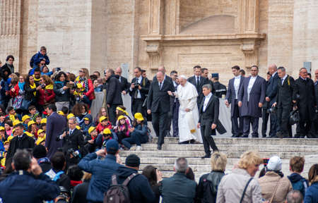 ROME, ITALY - APRIL 03, 2019: The Pope Francis during the mass at Vatican - April 03, 2019 in Rome.のeditorial素材