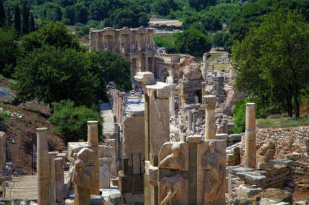 Ruins of Ephesus Ancient City in Turkeyのeditorial素材