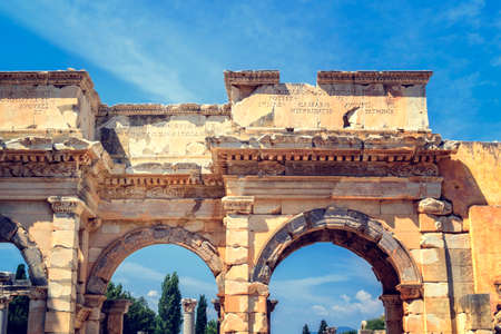 The Gates of Mazaeus and Mithridates, Ephesus, Izmir, Turkeyの写真素材