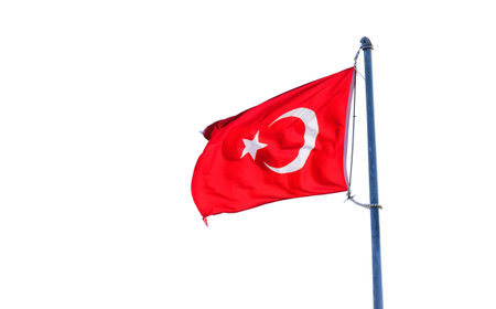 Turkey flag isolated on white