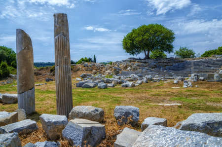 Ruins of Teos ancient city. Sigacik, Seferihisar, Izmir, Turkeyの写真素材