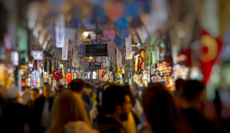 Blurred image of the Grand Bazaar in Istanbul, Turkey.のeditorial素材