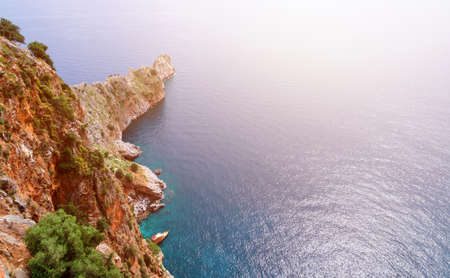 Rocks off the coast of Alanya. View from aboveの写真素材