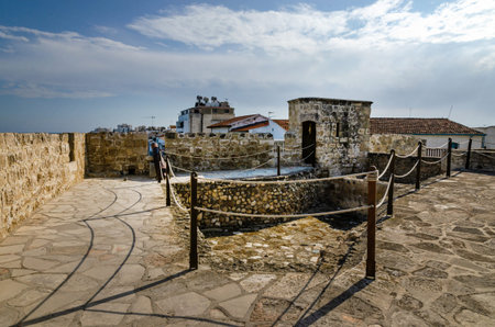 Fort on the coast of Larnaca in Cyprusの写真素材