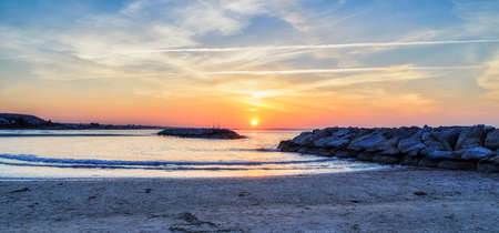 Beautiful sunrise on Larnaca, Cyprusの写真素材