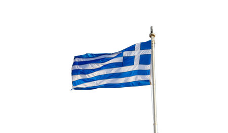 Greek flag isolated on white