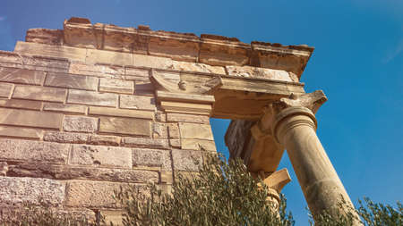 Ruins of the ancient Apollo Hylates sanctuary and temple near Limassol, Cyprus.の写真素材