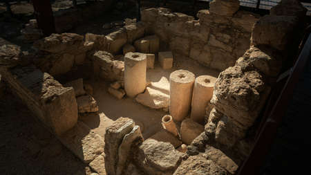Ruins of the ancient Apollo Hylates sanctuary and temple near Limassol, Cyprus.の写真素材