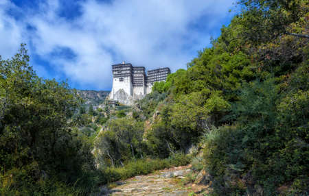 The monastery of Simonopetra on Mount Athosの写真素材