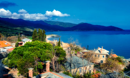 Harbor of the Monastery of Vatoped on Mount Athos