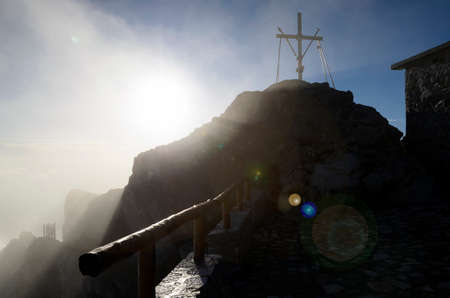 A cross on the top of the Athosの写真素材