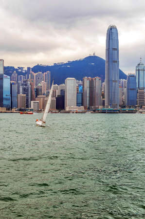 HONG KONG - MAY 04: Regatta on harbor of Hong Kong on May 04 2013. Hong Kong is one of the most populated areas in the world and one of the world's leading international financial centers.のeditorial素材