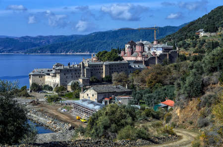 Holy Monastery of Xenophon on Mount Athosの写真素材