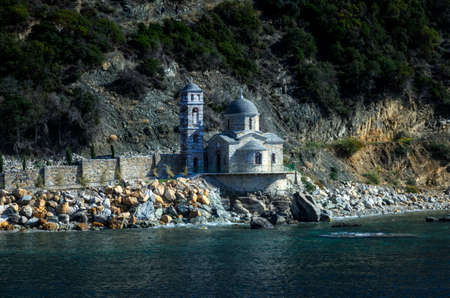 Athos peninsula, Greece. A new church near the Monastery of Dochiariou.の写真素材