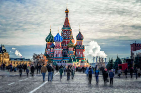 People walking on Red Square in Moscow, Russia. Red Square remains, as it has been for centuries, the heart and soul of Russia.のeditorial素材
