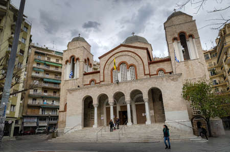THESSALONIKI, GREECE - MAR 26, 2017: Orthodox church of Thessaloniki, Greece. Thessaloniki is the capital of Greek Macedonia, a popular touristic destination.のeditorial素材