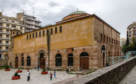 THESSALONIKI, GREECE - MARCH 26, 2017: Ancient Byzantine Orthodox Hagia Sophia Cathedral in the center of city of Thessaloniki, Central Macedonia, Greeceのeditorial素材