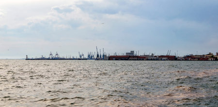 View of Thessaloniki cargo port. Greeceの写真素材