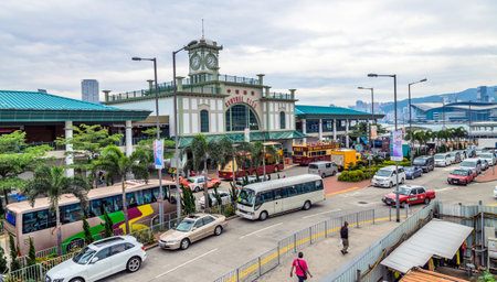 HONG KONG - May 04, 2013: Central pier for ferry in Hong Kongのeditorial素材